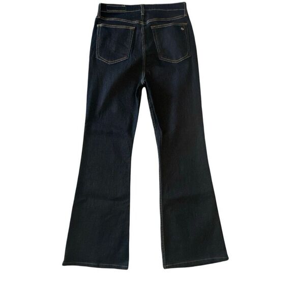 Rag & Bone High Rise Casey Zip Fly Flare Denim Jeans Rinse Dark Wash Size 31 - Picture 2 of 8